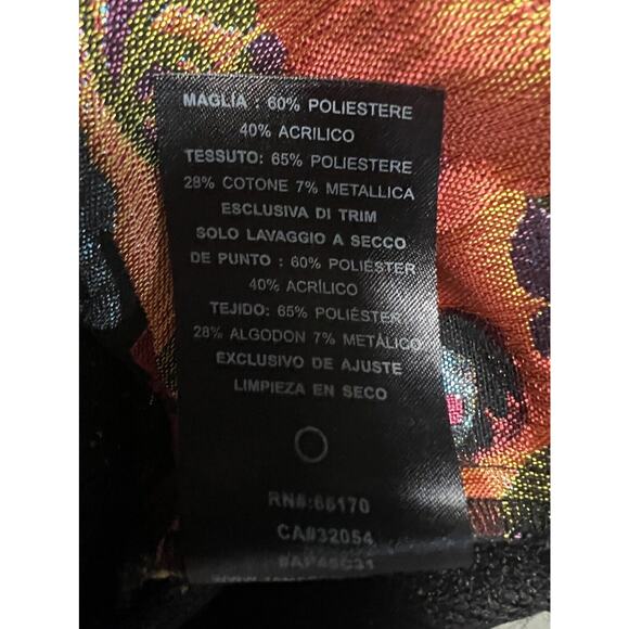 Embroidered Metallic James Coviello Sz Small Petite Black Sweater Fall Florals - Picture 8 of 8